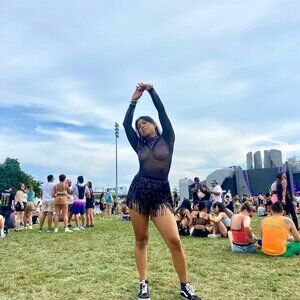 Women's sparkly festival bodysuit